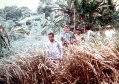 Peter and Bob following the leader on a jungle path