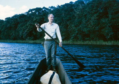 Peter paddling a two-ton canoe